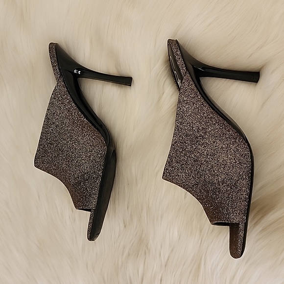 Calvin Klein Matos Open Toe Glitter Pump Heels Heel in Mahog Women's Size 9.5 - Picture 3 of 17